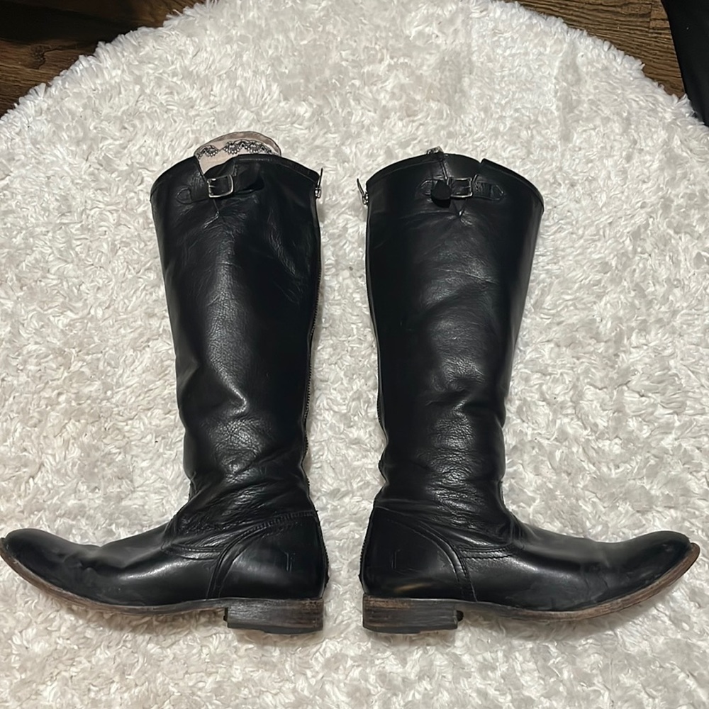 Frye black below the knee boots
